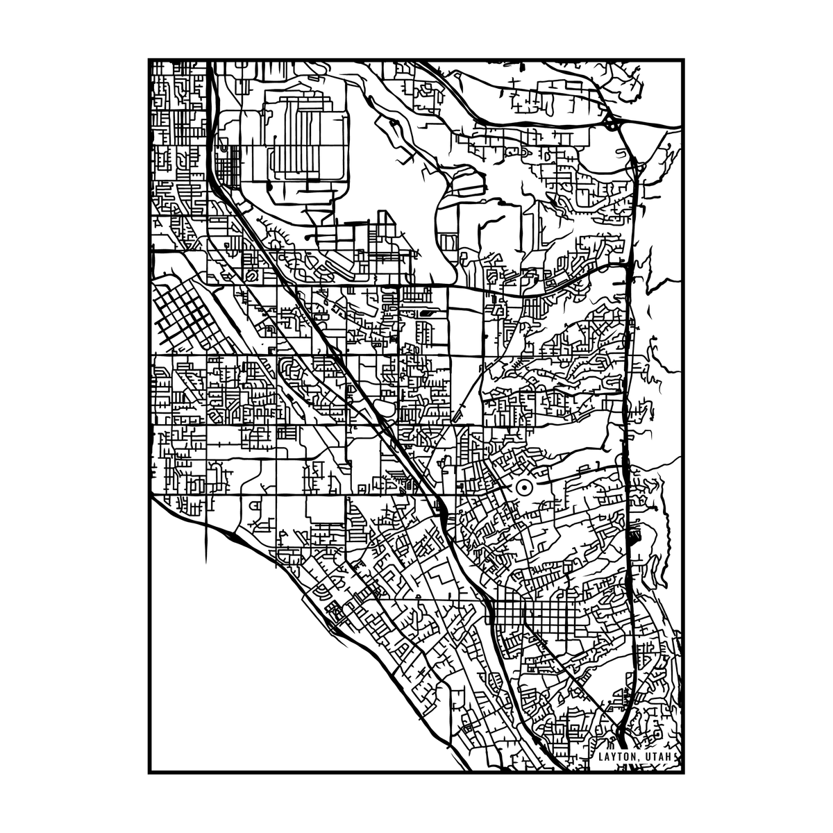 City map art close-up - Layton