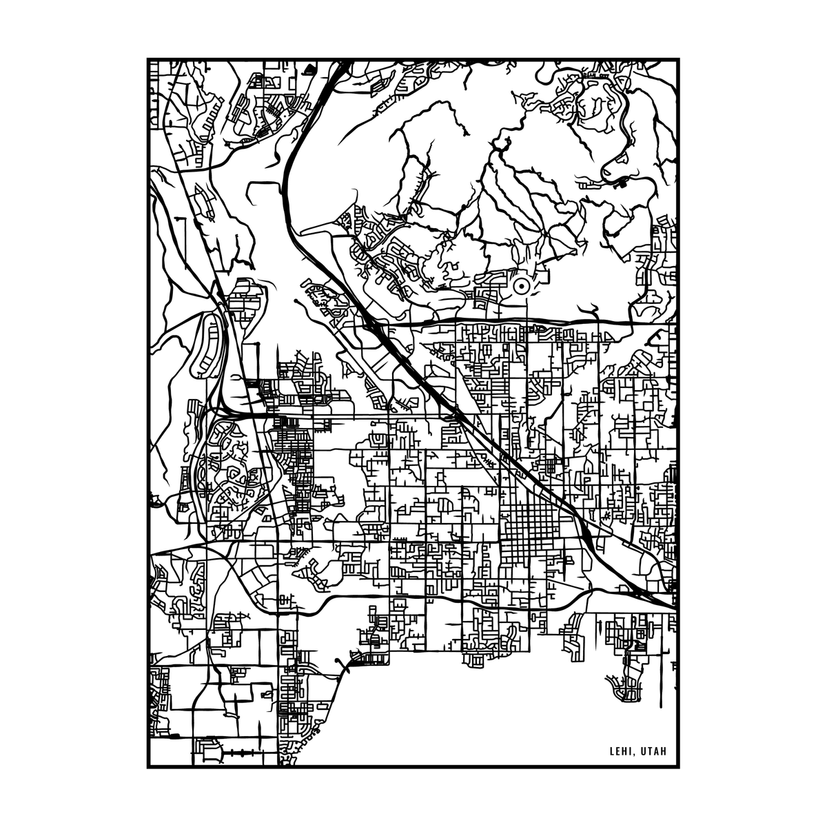 City map art close-up - Lehi