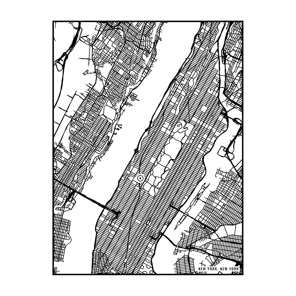 City map art close-up - New York