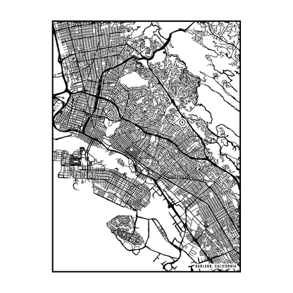 City map art close-up - Oakland