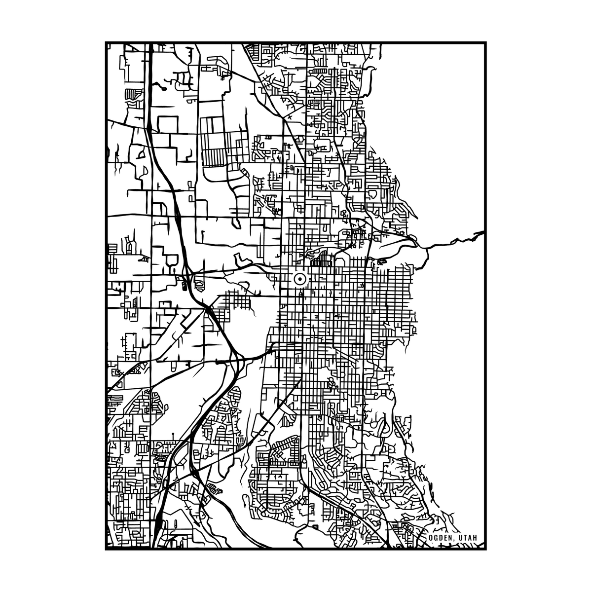 City map art close-up - Ogden