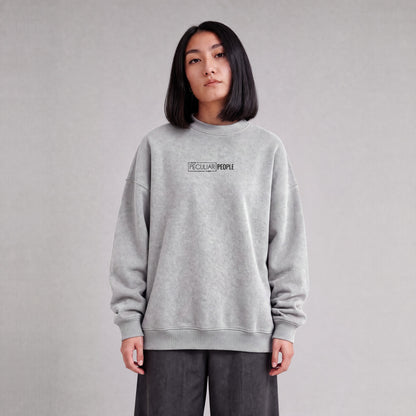 Salt Lake City map sweatshirt, front logo on model - Heather Gray