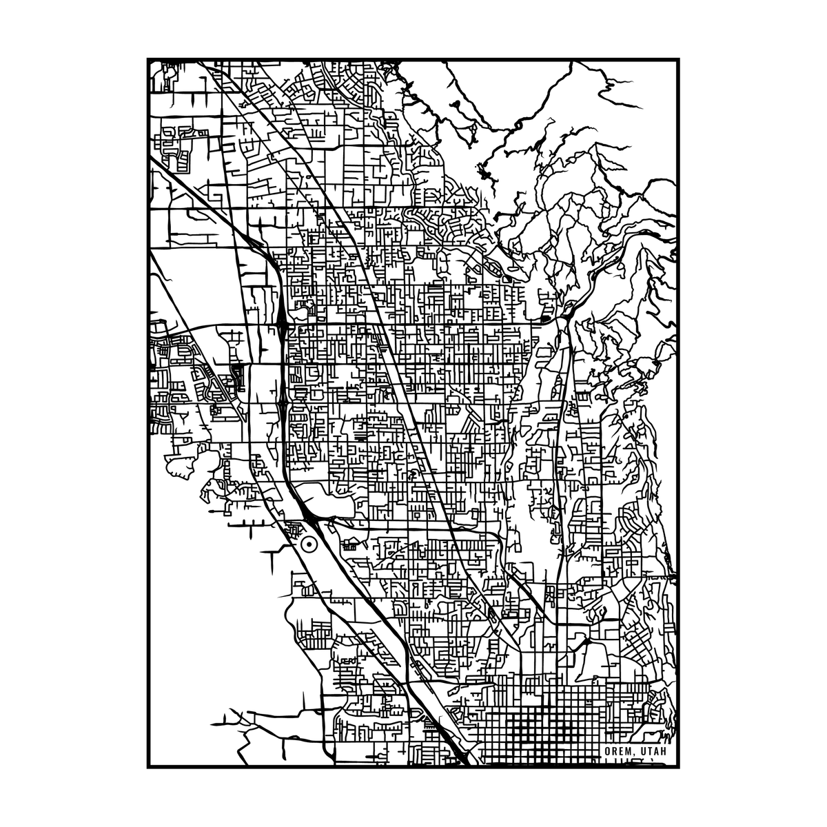 City map art close-up - Orem