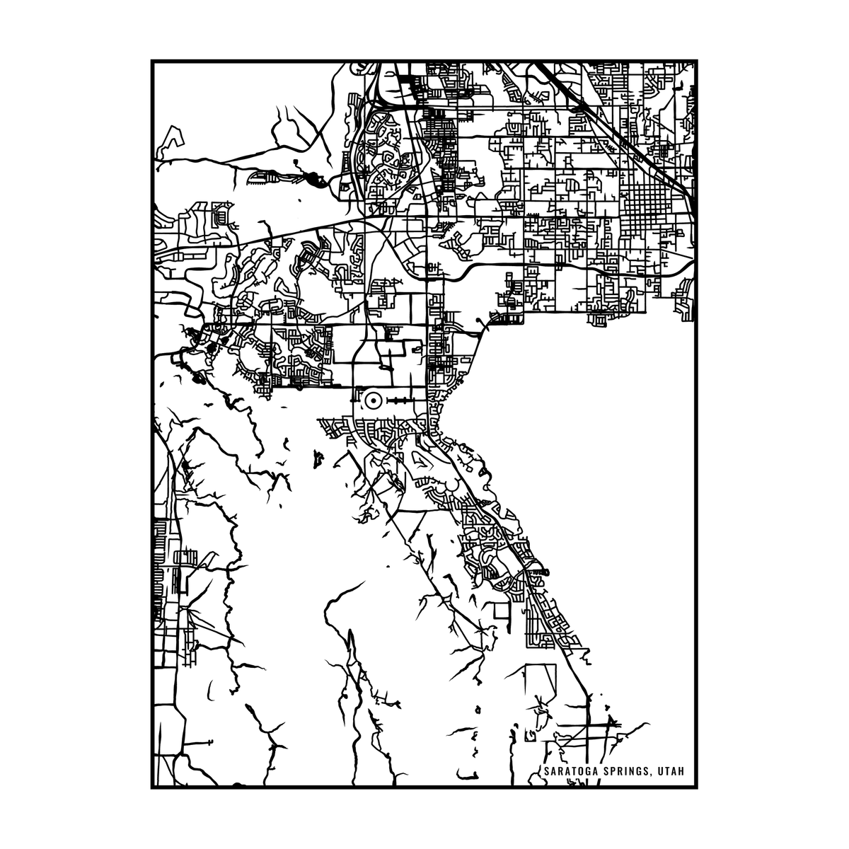 City map art close-up - Saratoga Springs