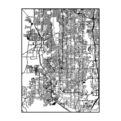 City map art close-up - South Jordan