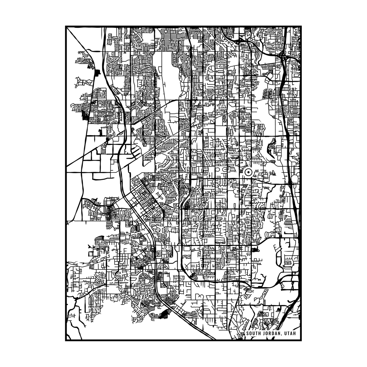 City map art close-up - South Jordan