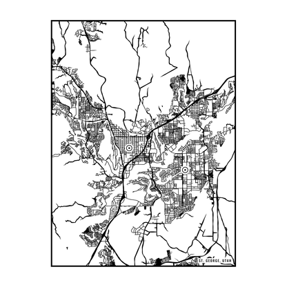 City map art close-up - St. George