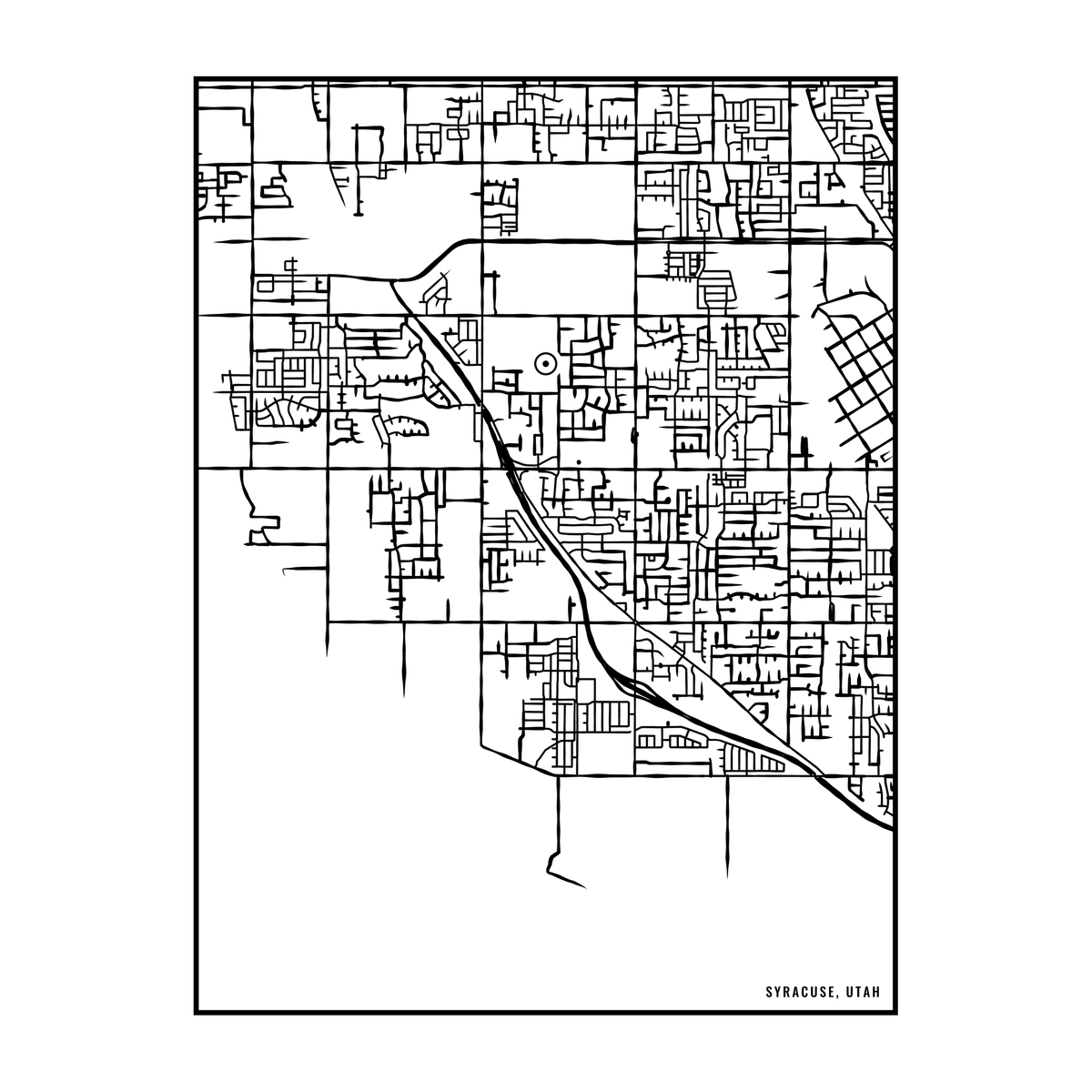 City map art close-up - Syracuse