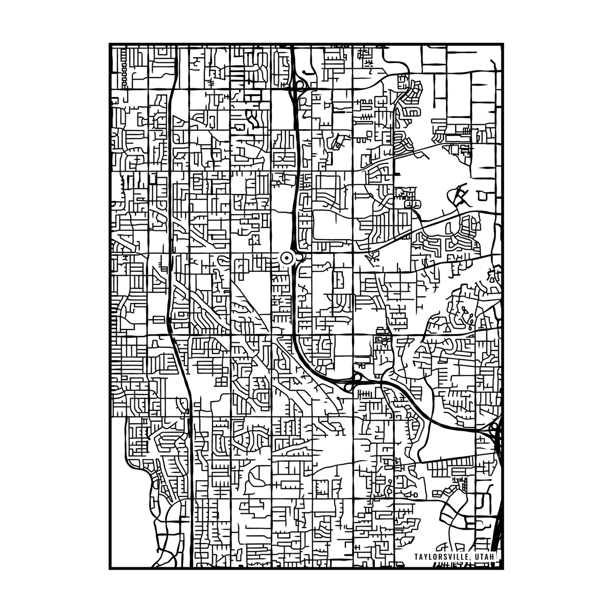 City map art close-up - Taylorsville