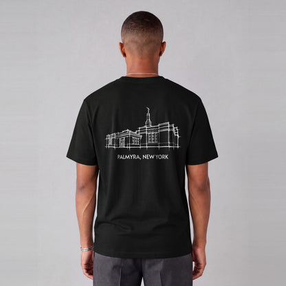 Palmyra Temple back print on model - Black