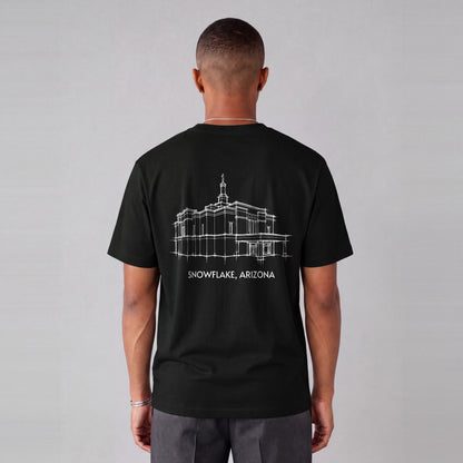 Snowflake Temple back print on model - Black
