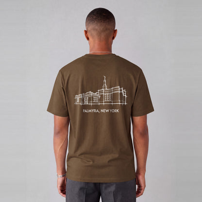 Palmyra Temple back print on model - Coffee