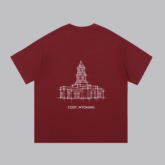 Cody Temple back print flat lay - Maroon