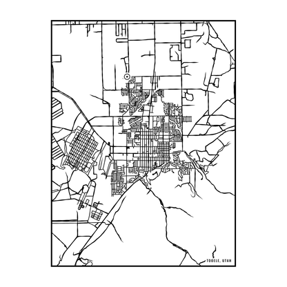City map art close-up - Tooele