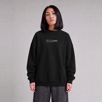 American Fork map sweatshirt, front logo on model - Black