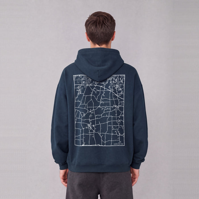 Ultra-soft Oversized Map Hoodie (Mendon)
