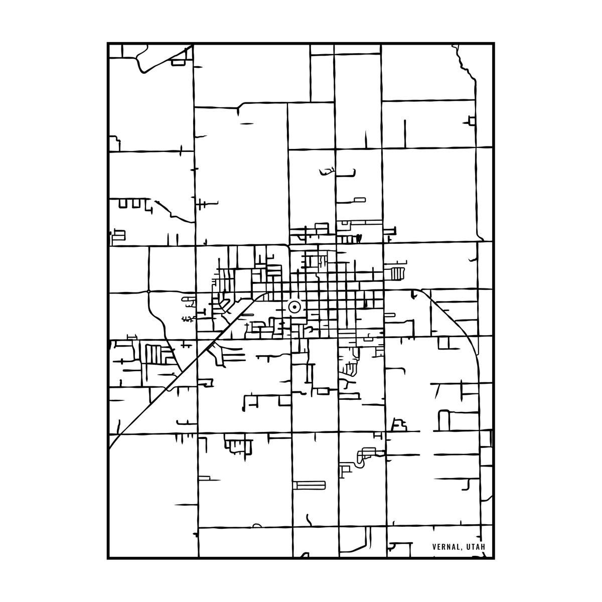 City map art close-up - Vernal