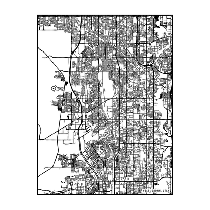 City map art close-up - West Jordan