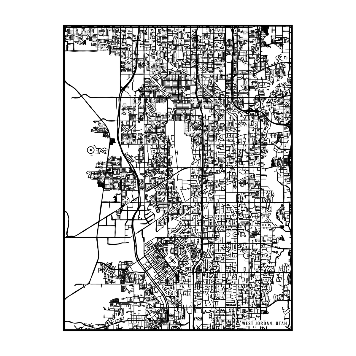 City map art close-up - West Jordan